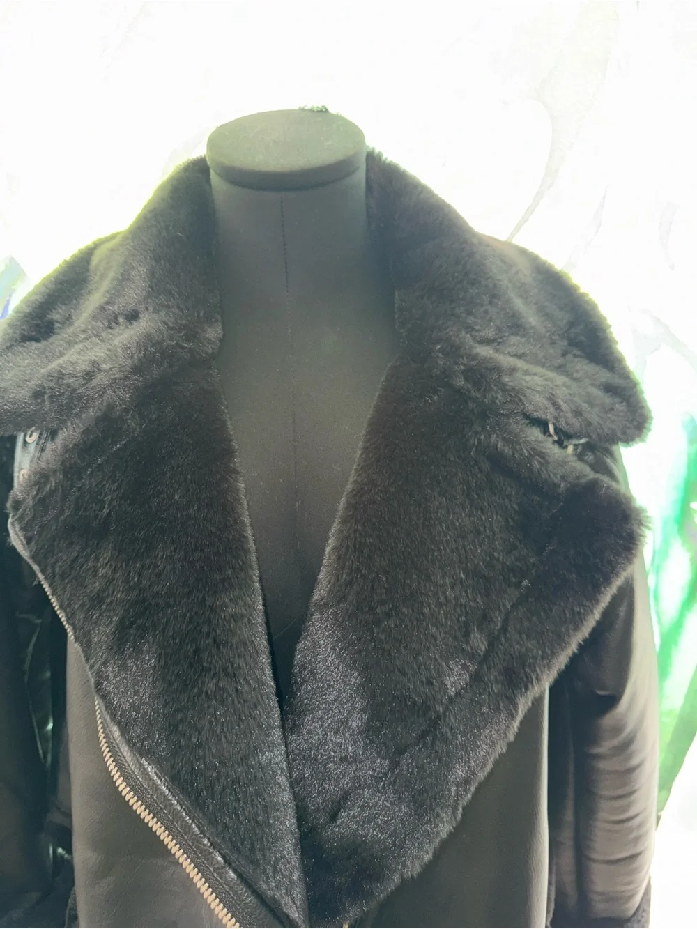 H&M Black Faux Shearling Leather Jacket - Women